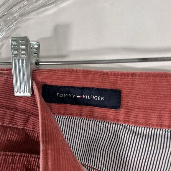 Tommy Hilfiger Corduroy Pants Men's 31x30 Red Coral Button Zip 100% Cotton - Picture 6 of 11